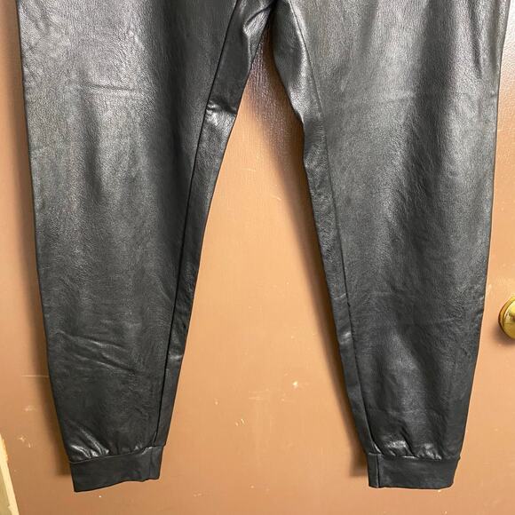 Commando Sz M Revolve Faux Leather Jogger Stretch Waist Pockets Edgy Rockabilly - Picture 6 of 12